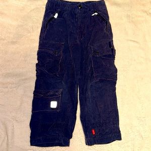 SHILAV FINE CORDUROY CARGO PANTS ADJUSTABLE WAIST PANTS 5 EUC